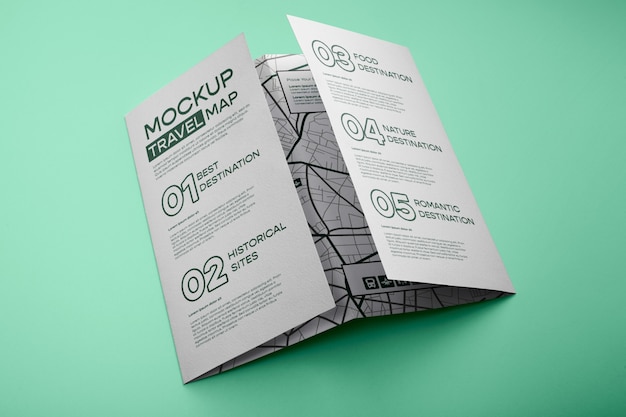 Reiskaart mockup ontwerp