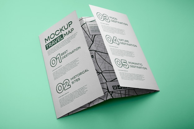 PSD reiskaart mockup ontwerp