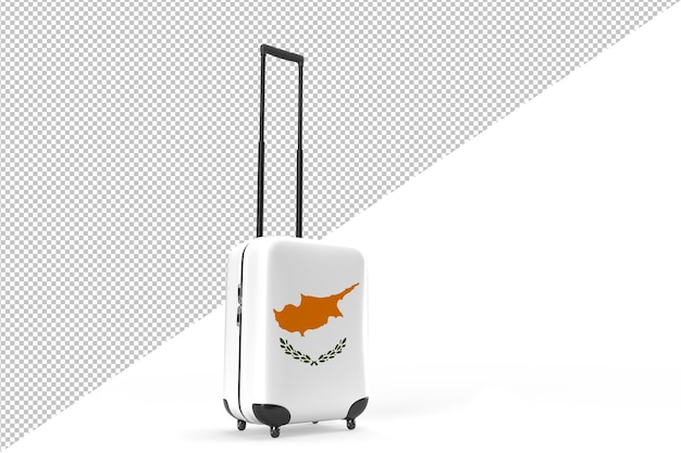 Reiskoffer met de vlag van Cyprus Reisconcept 3D-rendering