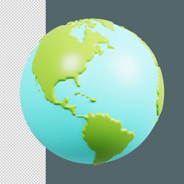 Reispictogram planeet aarde 3d render premium psd