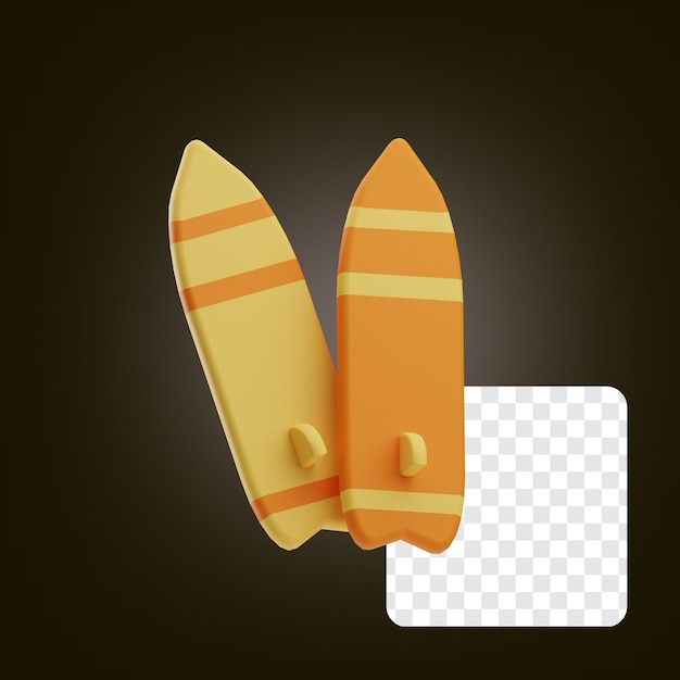 PSD reizen surfen bord 3d pictogram illustratie