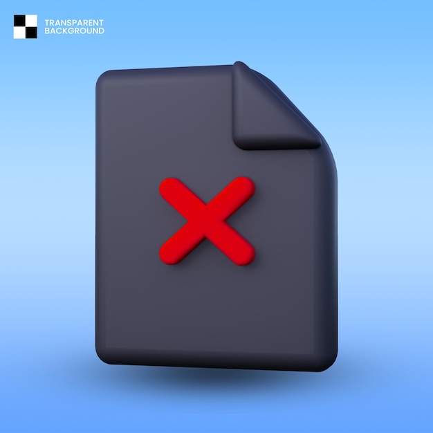 PSD reject 3d icon isolated