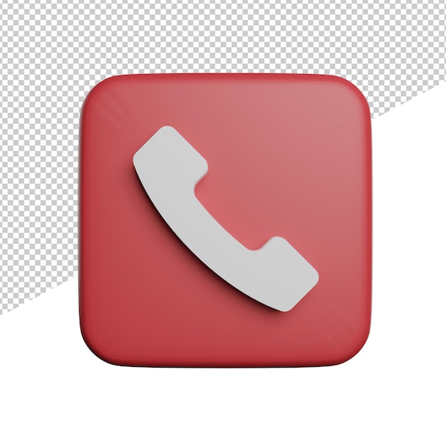 Reject call square front view 3d rendering illustration icon transparent background