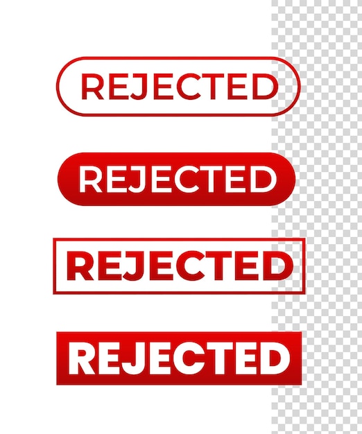 PSD rejected icon red set design template psd file element design