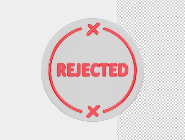 PSD rejection icon 3d rendering vector illustration