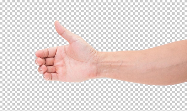 Ręka na białym tle