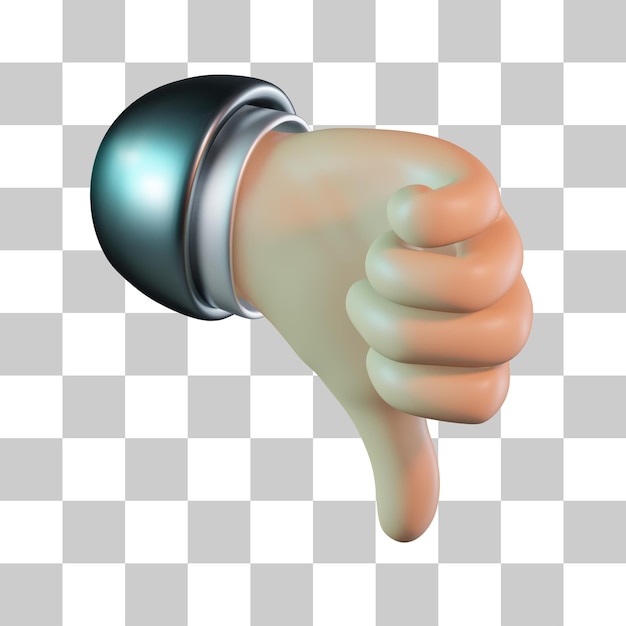 Ręka nie lubi ikony 3D jasnej skóry