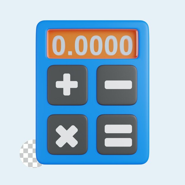 PSD rekenmachine 3d-pictogram