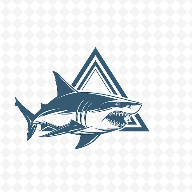 PSD rekin z trójkątem na tle