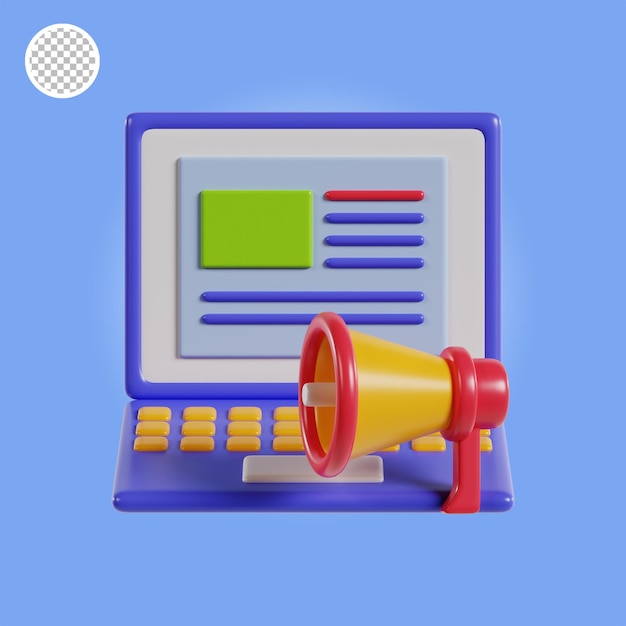 Reklama online 3d ikona ilustracja obiektu