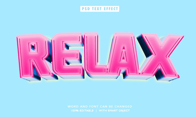 Relax 3d editable text effect