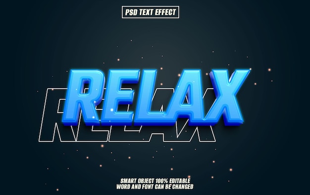 relax text effect font editable typography 3d text