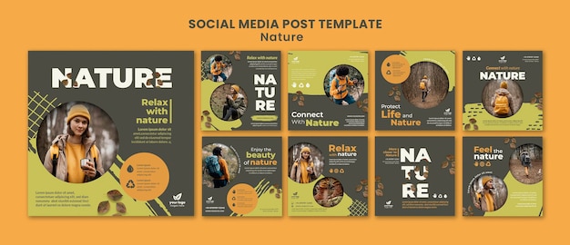 Rilassati con il post sui social media della natura