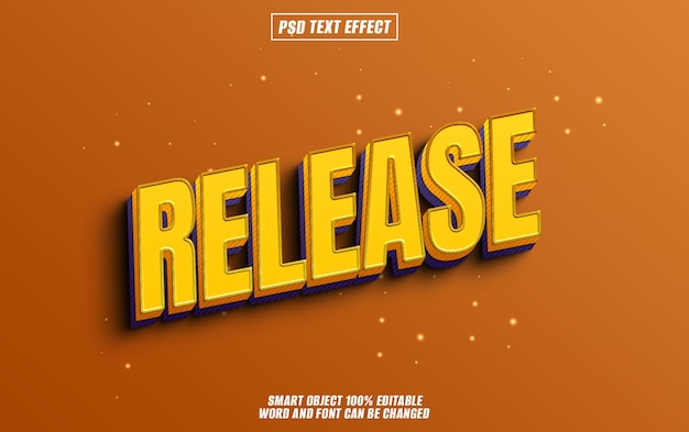 release text effect font editable typography 3d text