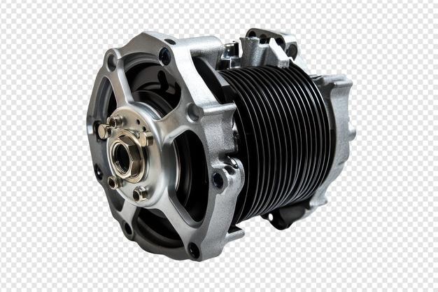 reliable van alternator with isolated background with isolated on transparent background