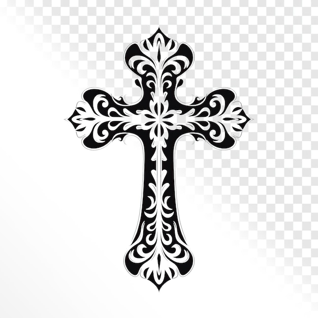 PSD religious art cross on a transparent background