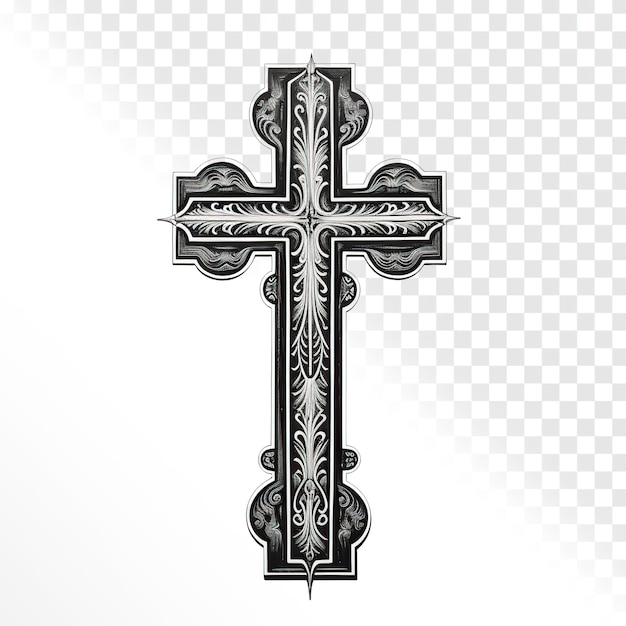 PSD religious art cross on a transparent background