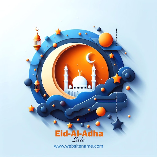 PSD sfondio del saluto religioso della festa di eid al adha mubarak