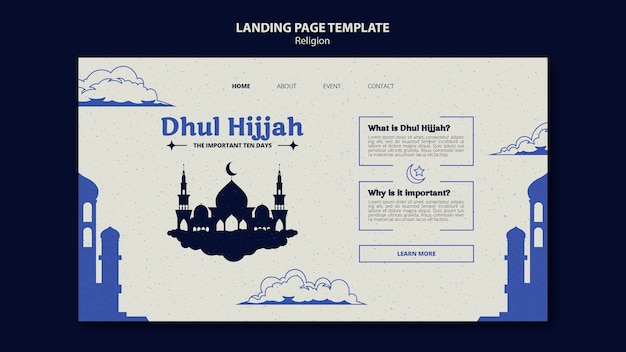 PSD religious template design of landing page