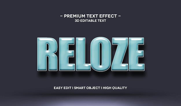 Reloze 3d 텍스트 효과 템플릿