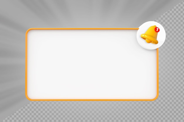 Reminder 3d illustration notifications page with floating elements