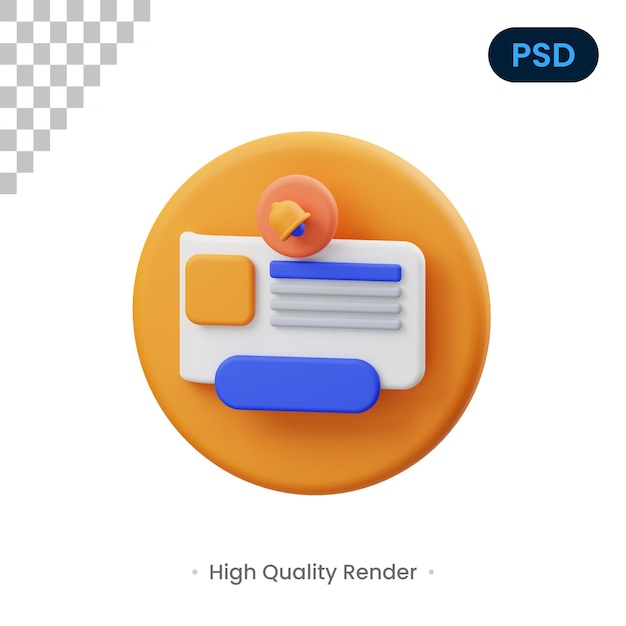 Напоминание о 3D визуализации иллюстрации Premium Psd