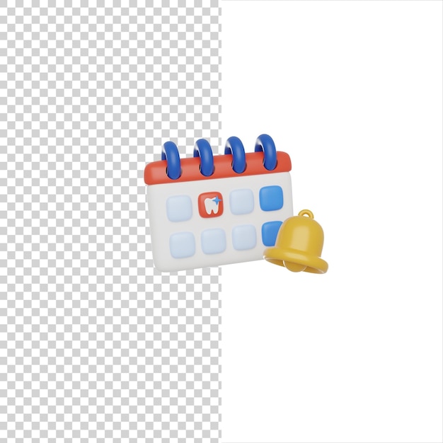 Reminder calendar for visiting the dentist 3d render icon