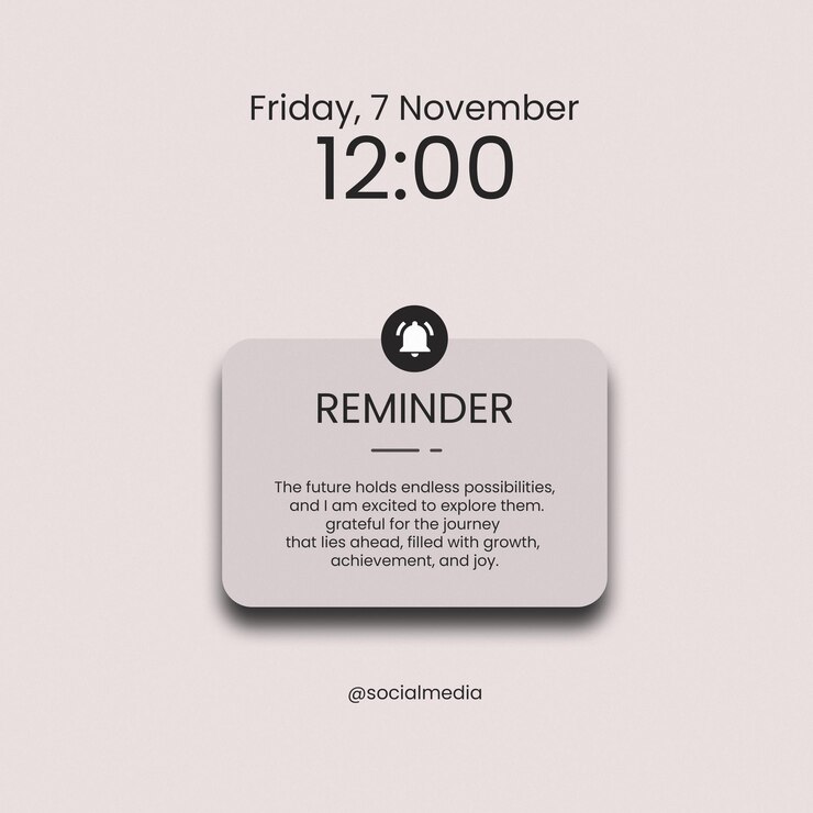 PSD reminder notification instagram post template psd design layout for social media square