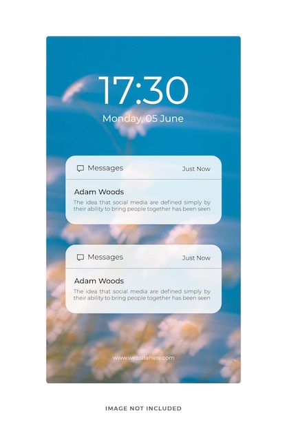 PSD modello di mockup pop-up di notifica di promemoria social media psd