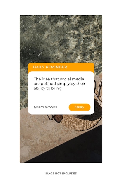 PSD reminder notification pop up mockup template social media psd