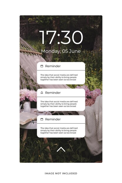 PSD reminder notification pop up mockup template social media psd