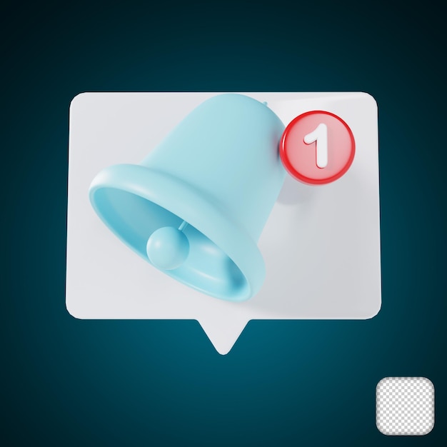 PSD ricordo popup bell push notification illustrazione 3d