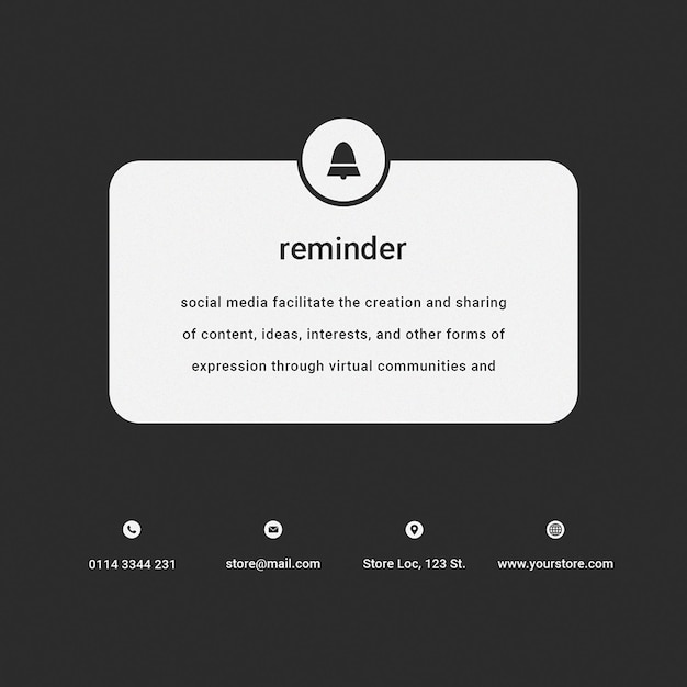 PSD reminder sale instagram post psd template design