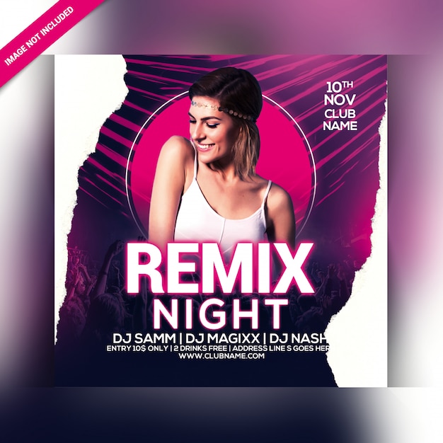 Remix nachtfeest flyer