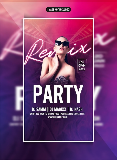 Remix night club party flyer template