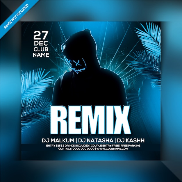 Remix night party flyer template