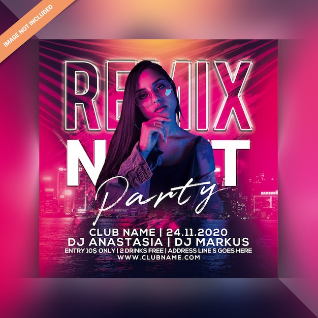 Remix night party flyer