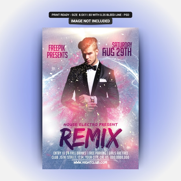 Remix party flyer template