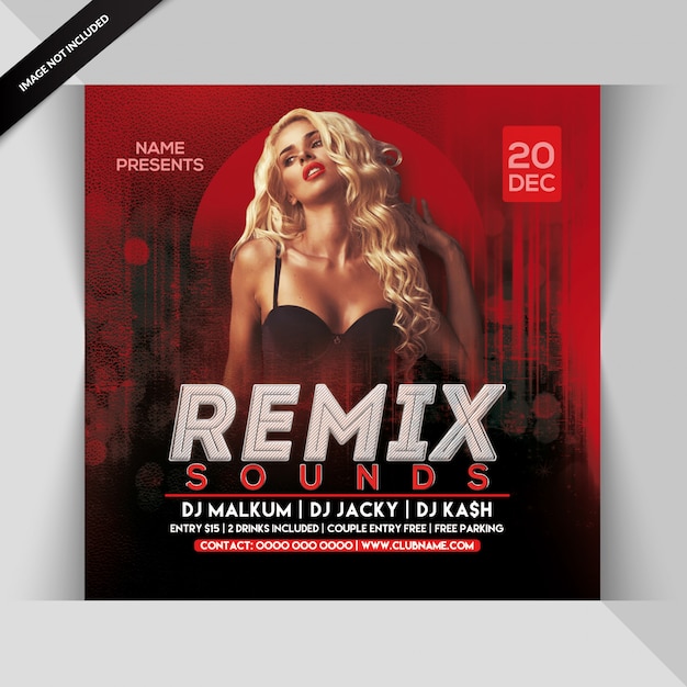 Remix sounds  party flyer