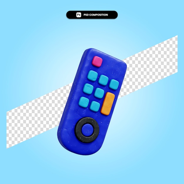 PSD remote 3d render illustration isolated