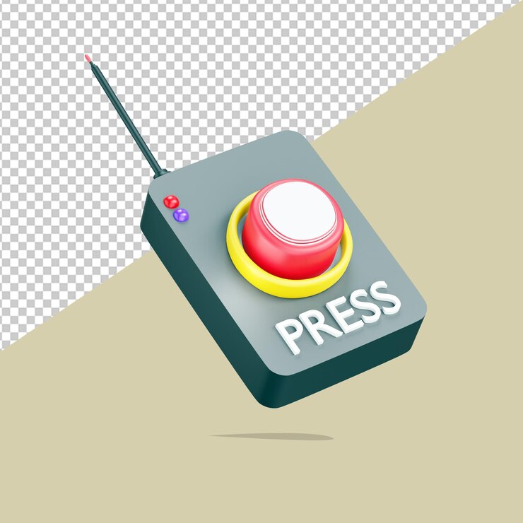 PSD remote bomb dynamite button 3d rendering illustration