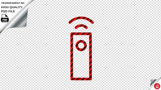 PSD remote control ir vector icon red striped tile psd transparent