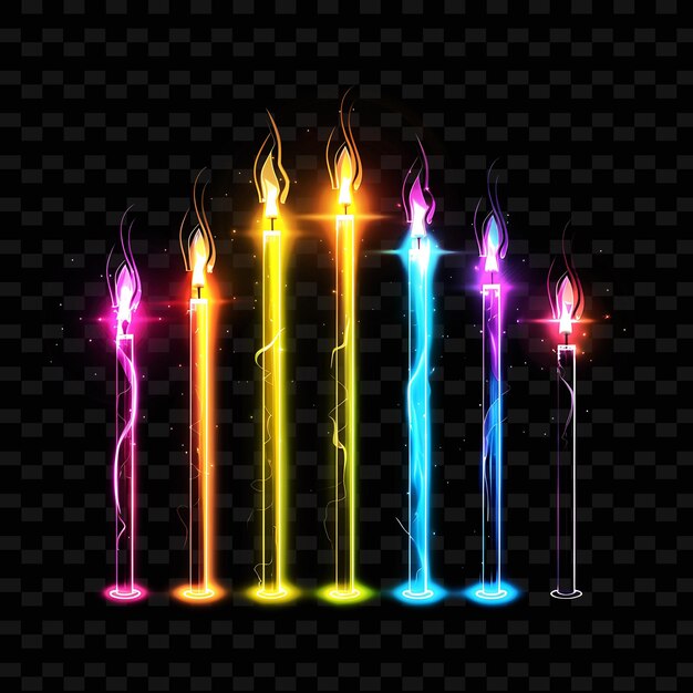 PSD remote controlled led candle lights with multicolor black wi y2k neon light decorative background