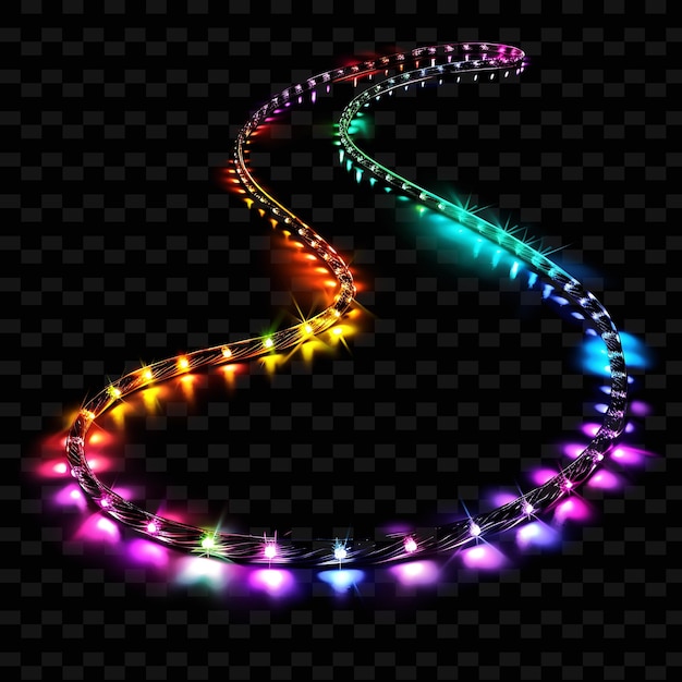 PSD remote controlled led rope lights with multicolor transparen y2k neon light decorative background