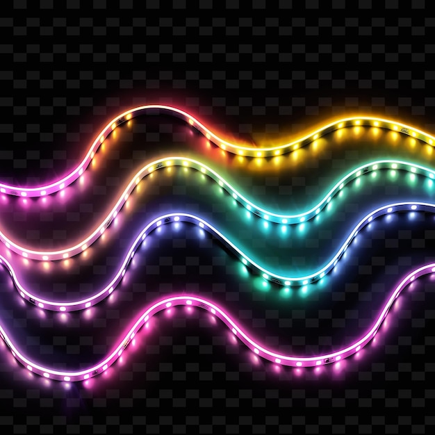 PSD remote controlled led strip lights with color presets black y2k neon light decorative background