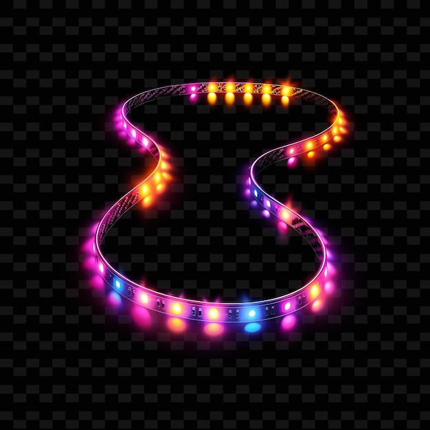 PSD remote controlled led strip lights with rgb color transparen y2k neon light decorative background