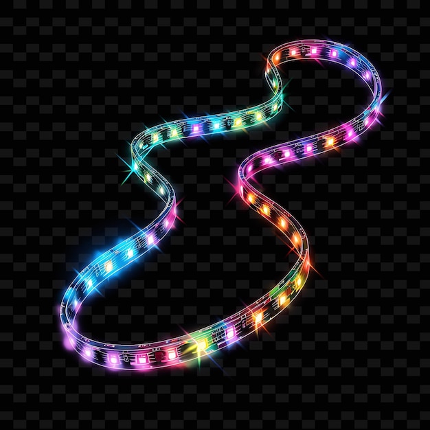 PSD remote controlled led strip lights with rgb color transparen y2k neon light decorative background