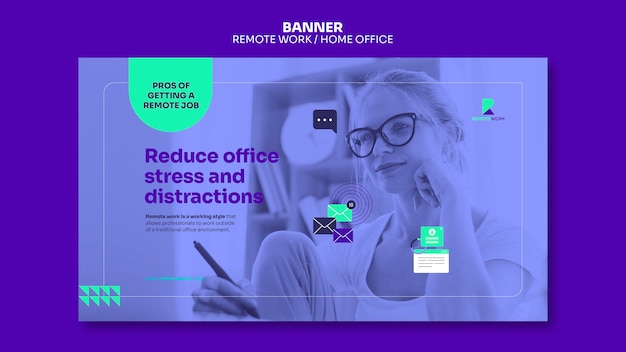 Remote working banner template