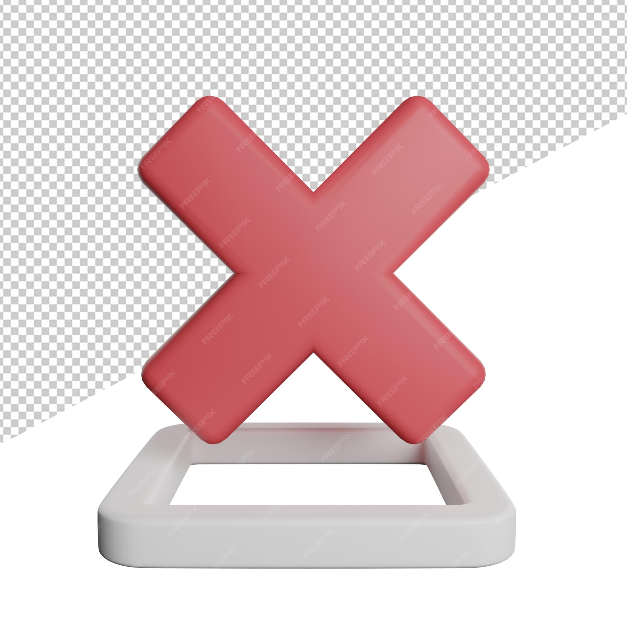 Premium PSD | Remove check box front view 3d rendering illustration icon transparent  background