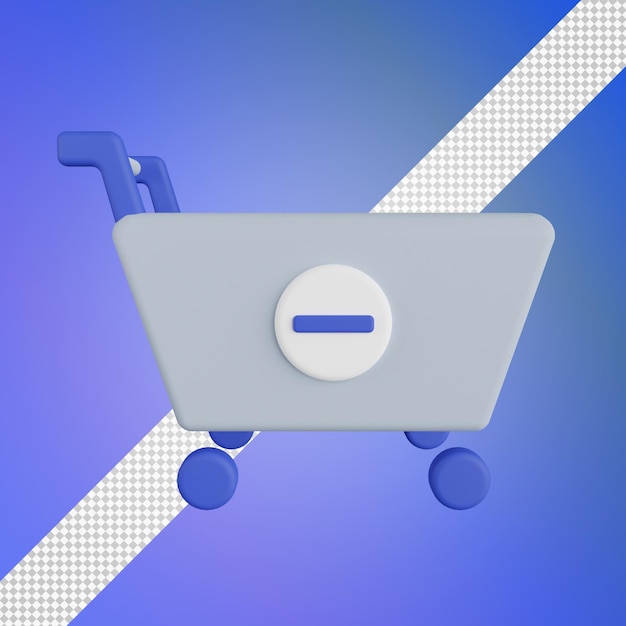 Remove from cart 3d illustration